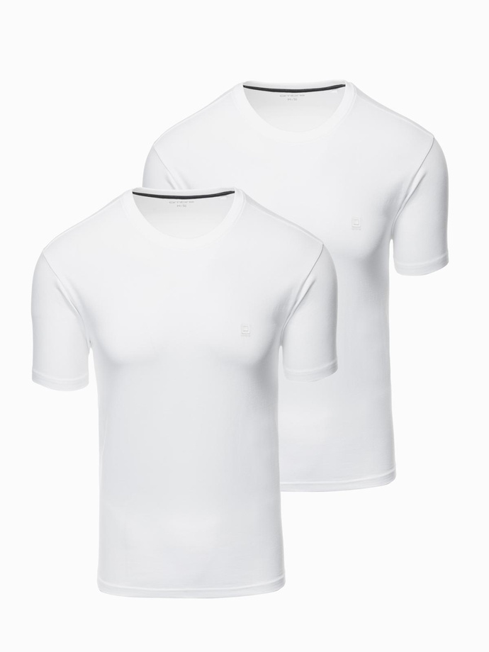 Set of men's t-shirts with round neckline - white V4 Z101