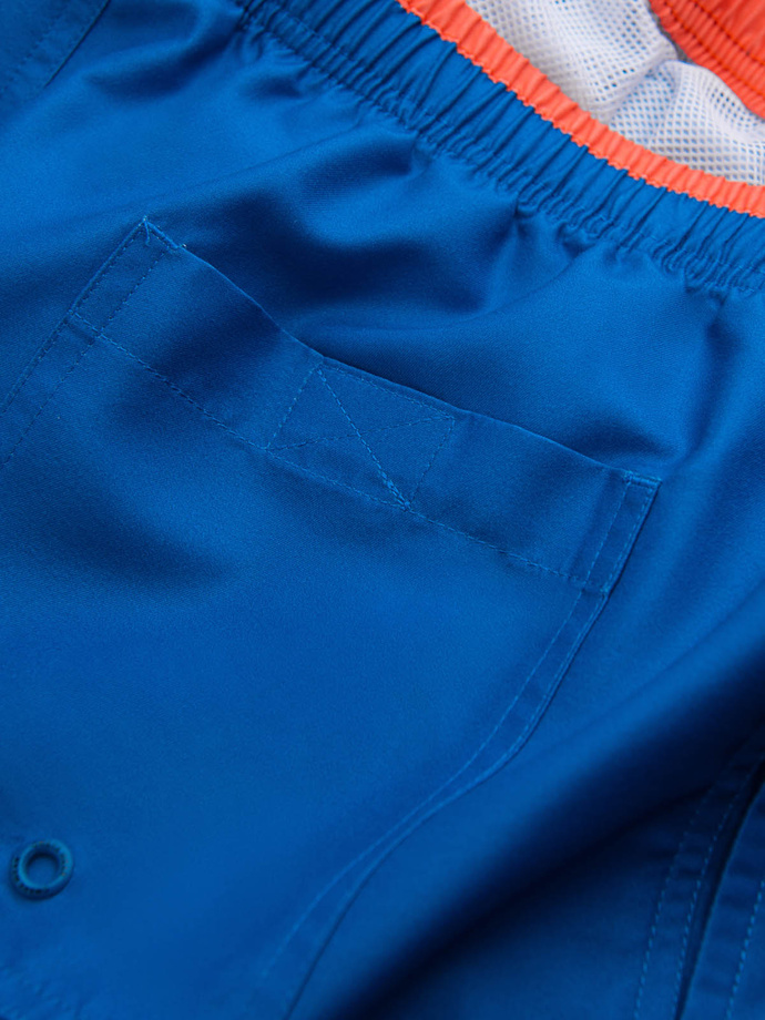 Spodenki męskie kąpielówki z dwukolorowym ściągaczem – ciemnoniebieskie V5 OM-SRBS-0141