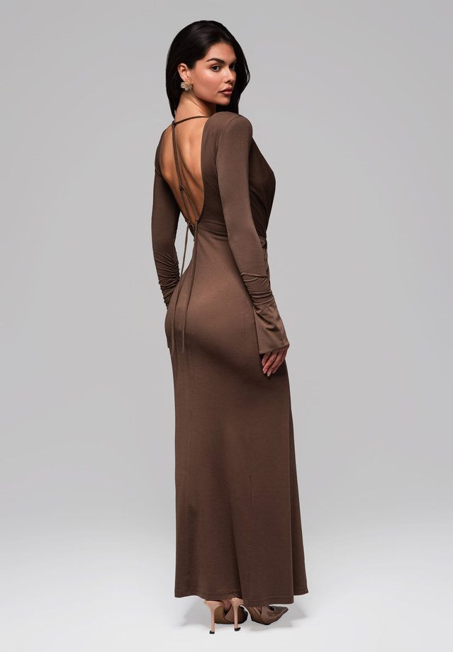 Evening dress LA-OM-DLR185 - light brown