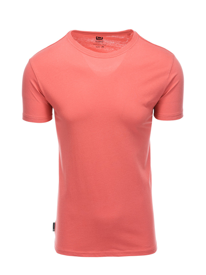 T-shirt męski bawełniany BASIC - koralowy V9 S1370