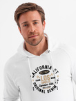 Men's printed kangaroo sweatshirt - white V1 OM-SSPS-0151
