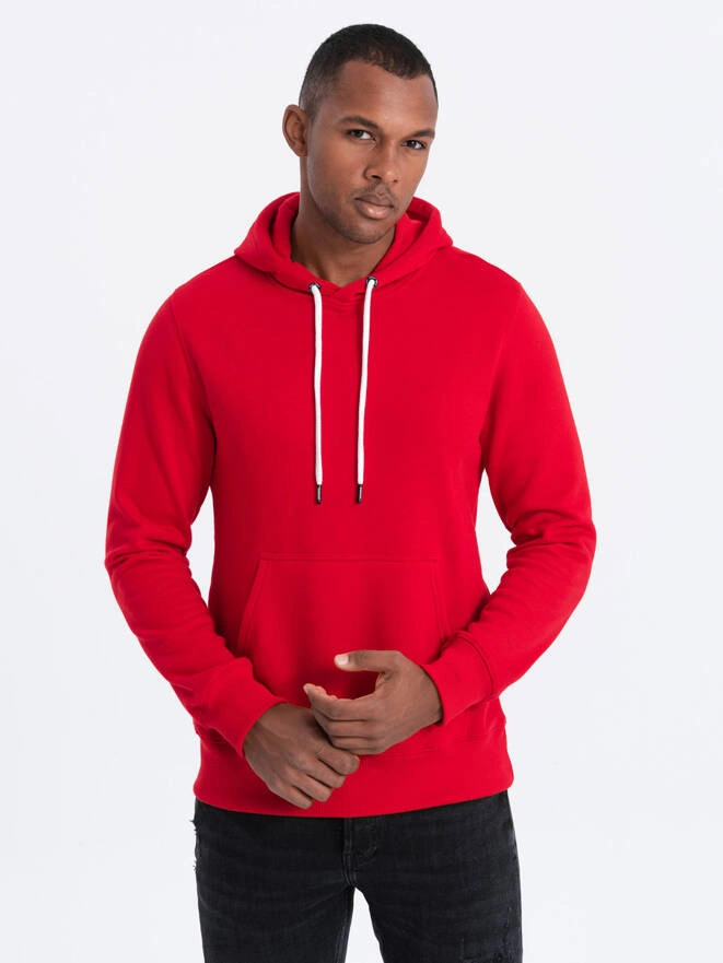 Men's hooded sweatshirt - red V10 OM-SSBN-0120