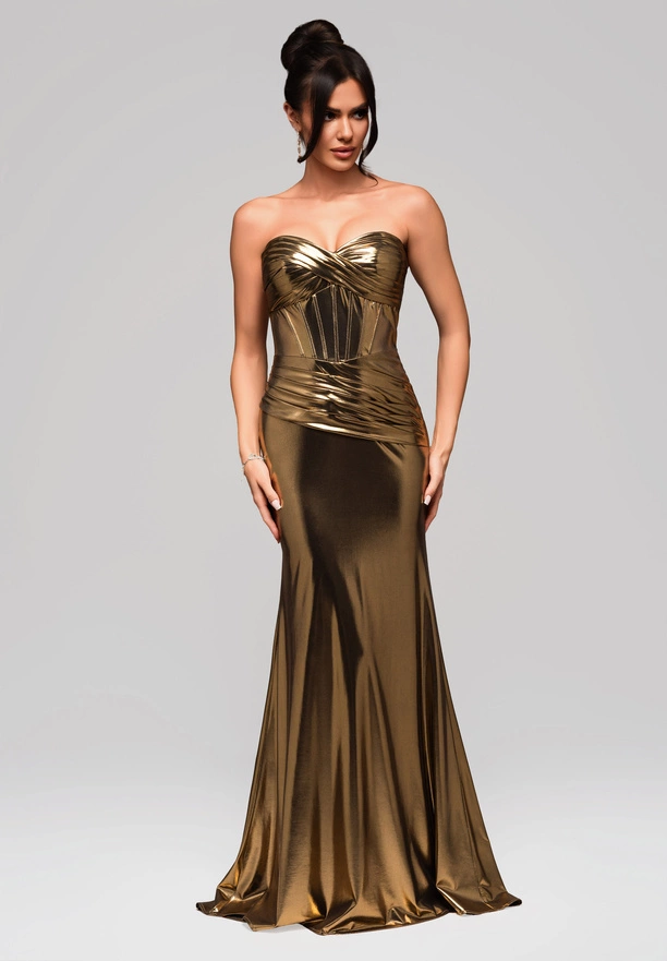 Evening dress LA-OM-DLR158 - gold