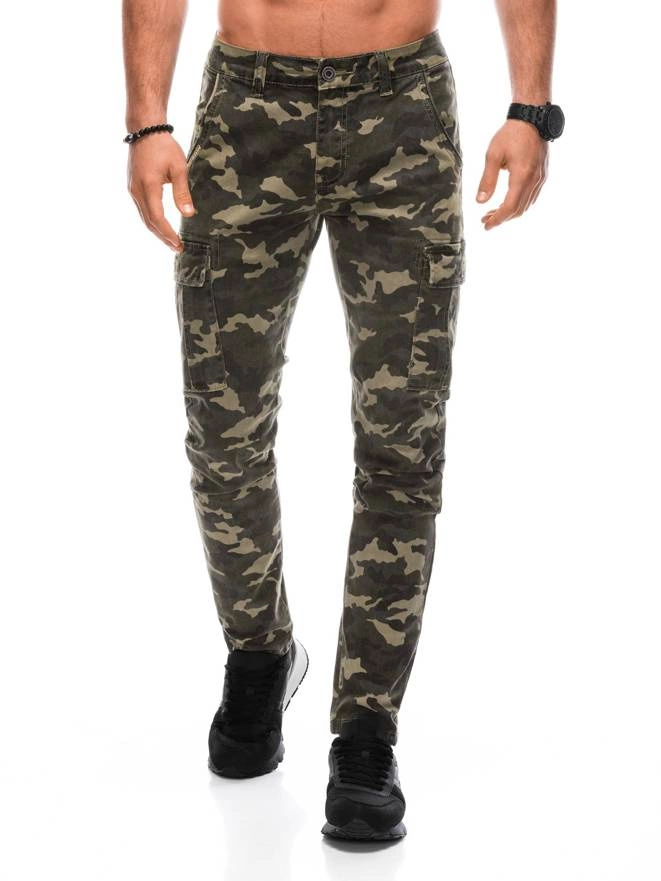 Men's cargo pants P1380 - beige