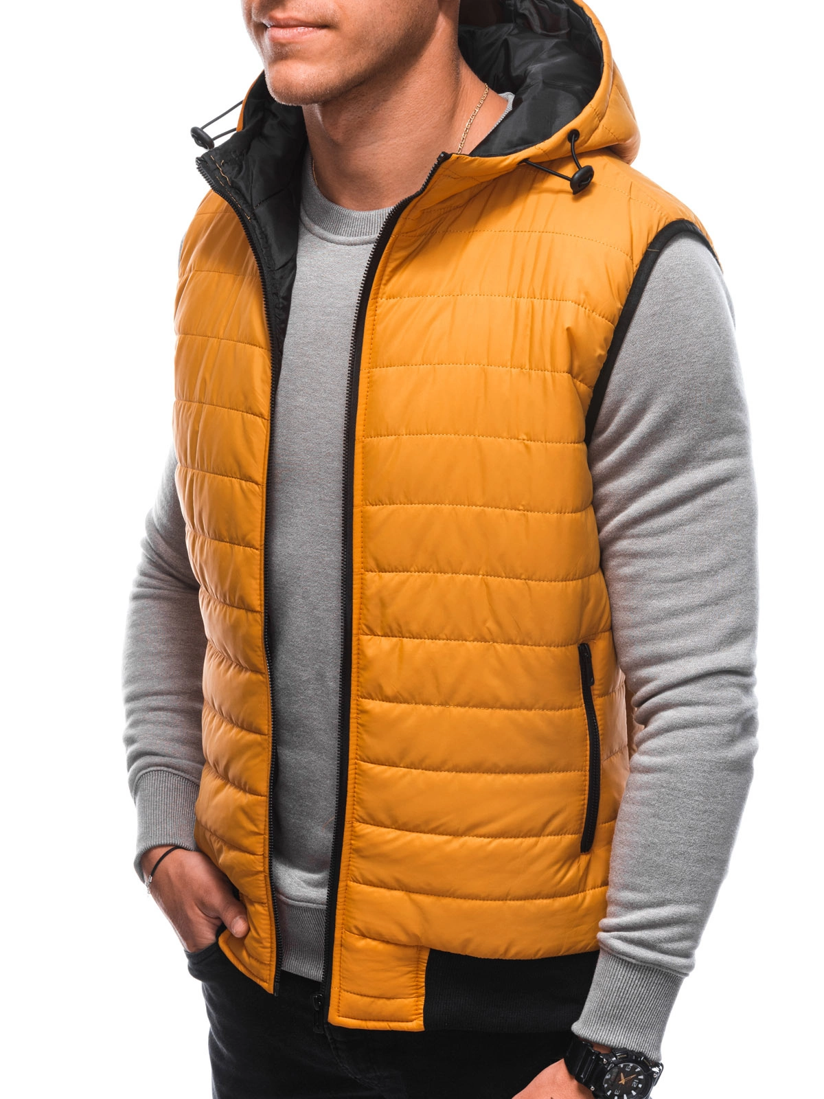 Mustard quilted vest best sale