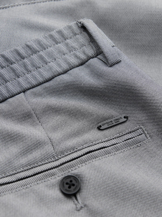 Men's REGULAR FIT chino pants with elastic waistband - gray V2 OM-PACP-0157