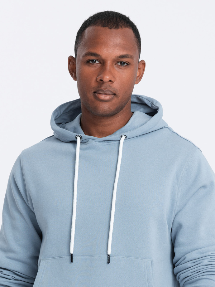 Men's sweatshirt set kangaroo sweatshirt + shorts - blue V7 Z75