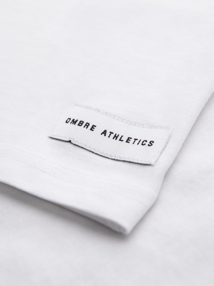 Men's cotton college print t-shirt - white V1 OM-TSPT-0137