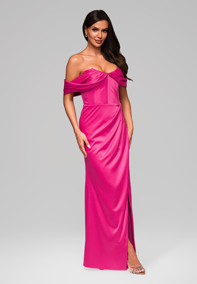 Evening dress LA-OM-DLR183 - fuchsia