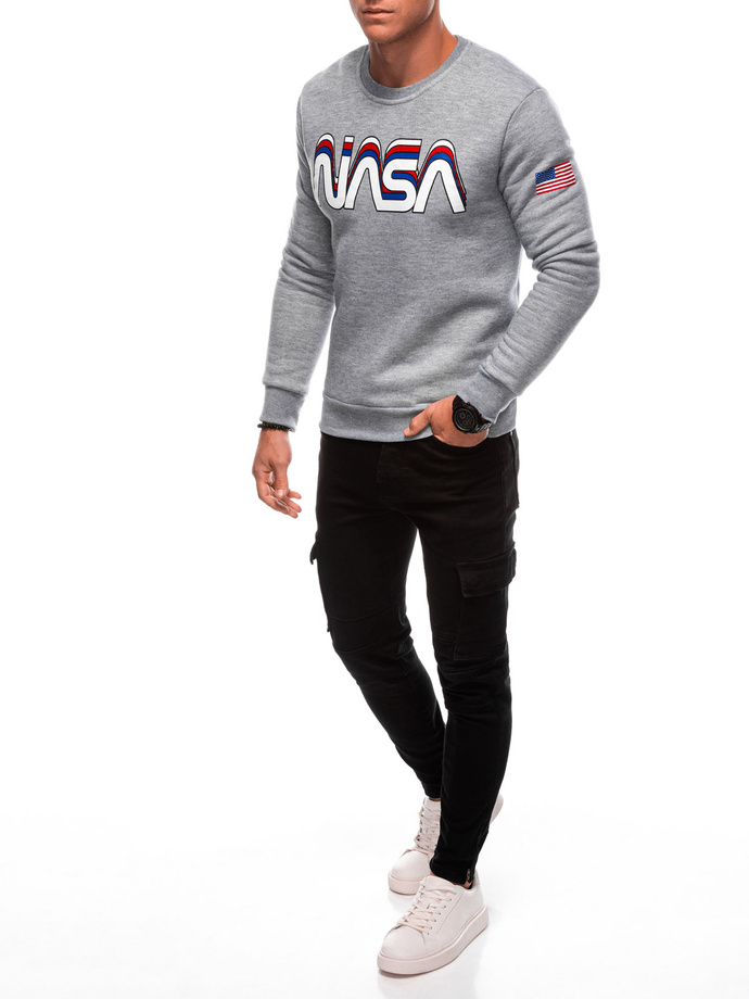 Bluza męska bez kaptura B1686 - szara