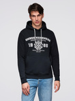 Men's hooded sweatshirt with graphics - black V3 B1714