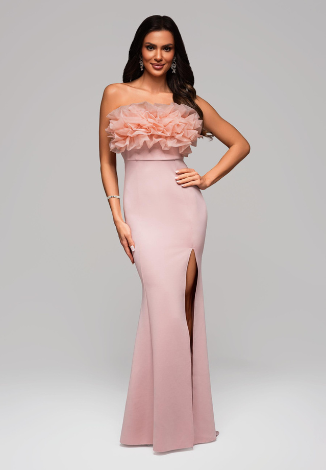 Evening dress LA-OM-DLR119 Regular Fit pink