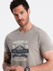 Men's San Francisco printed cotton t-shirt - ash V4 OM-TSPT-0120