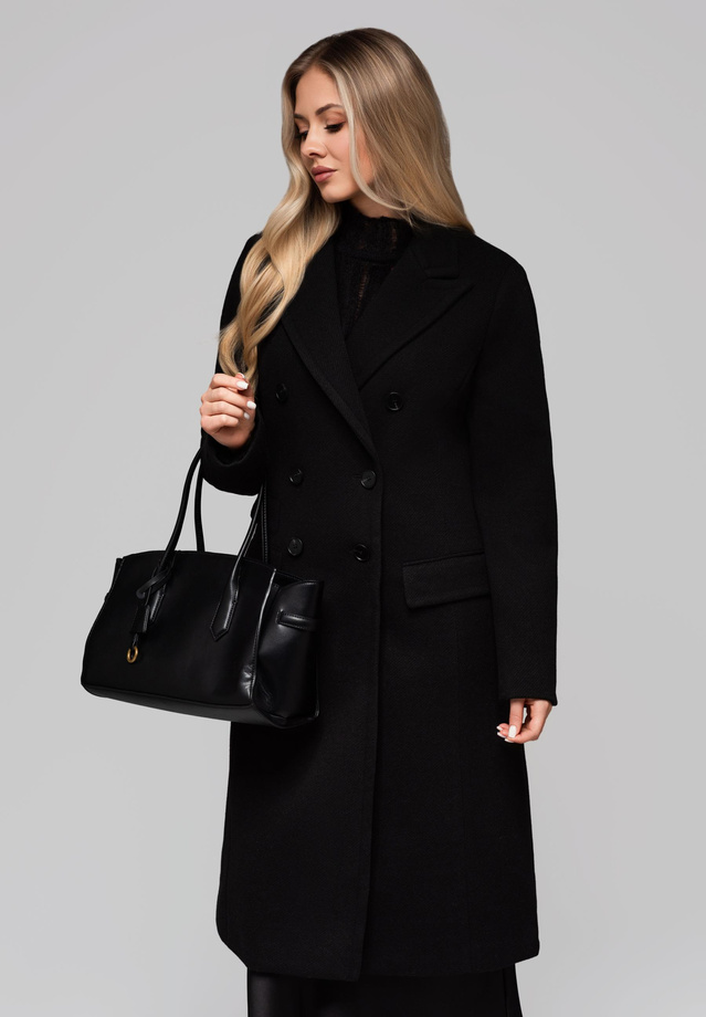 Women's double-breasted fitted coat LARICA OW-COLC-0108 v2 - black