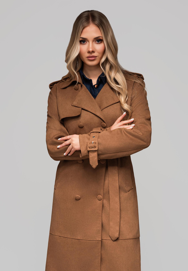 Women's trench coat LARICA OW-COLC-0107 v3 - brown