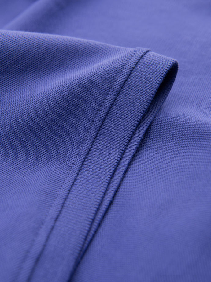 BASIC men's single color pique knit polo shirt - purple V12 OM-POBS-0100