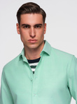 Men's pastel cotton oxford shirt - mint V4 OM-SHOS-0183