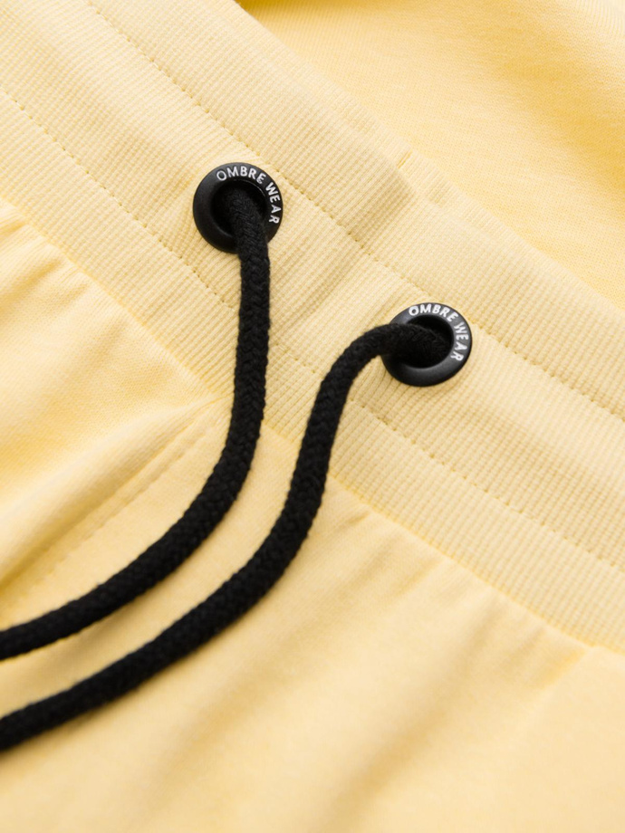 Szorty męskie dresowe z lampasem - żółte V1 W359