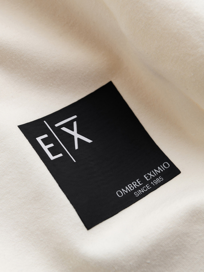 Męskie dresowe spodnie z logotypem – kremowe V2 OM-PASK-0167