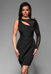 LA-OM-DLR083 Regular Fit raspberry evening dress