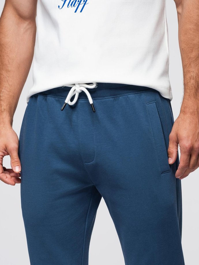 Men's sweatpants with unlined leg - dark blue V4 OM-PABS-0206