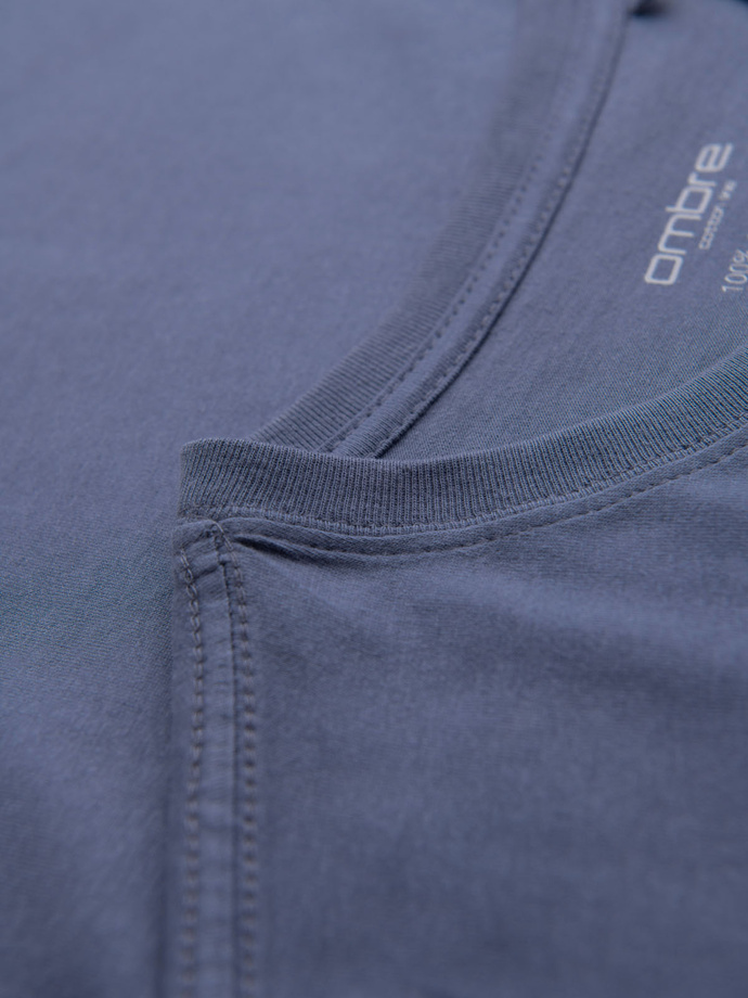 BASIC men's classic cotton T-shirt - blue denim V7 OM-TSBS-0236