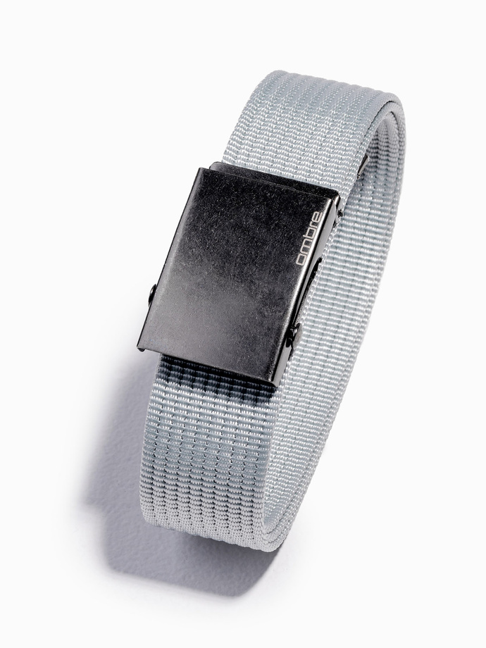 Men's belt with metal buckle - grey A376