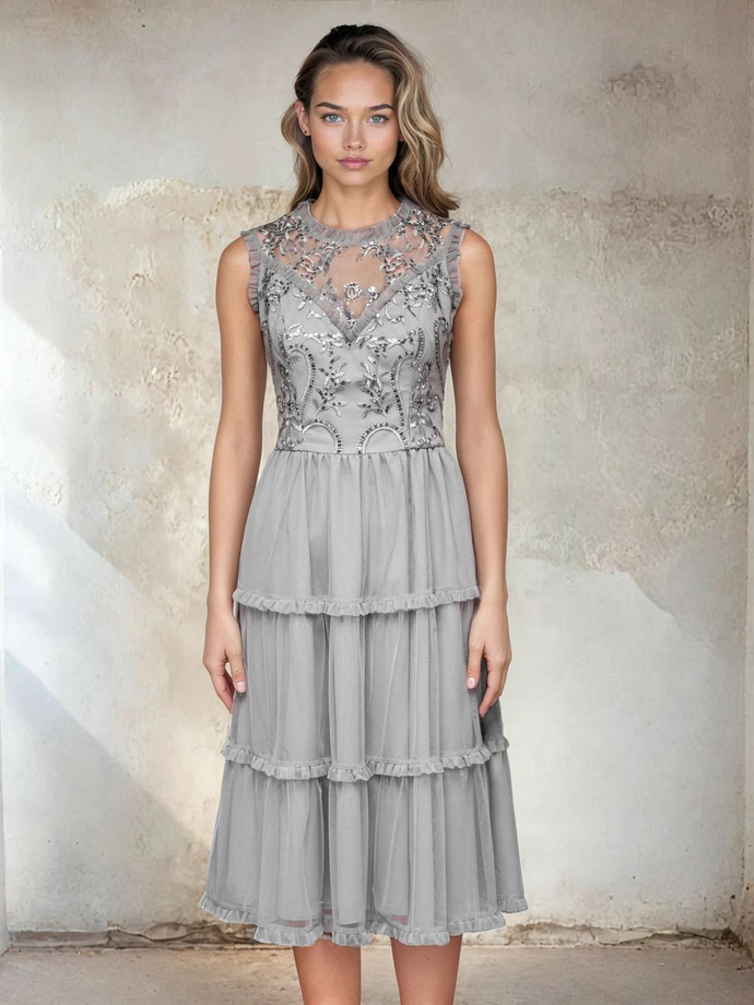 DLR180 midi dress - gray