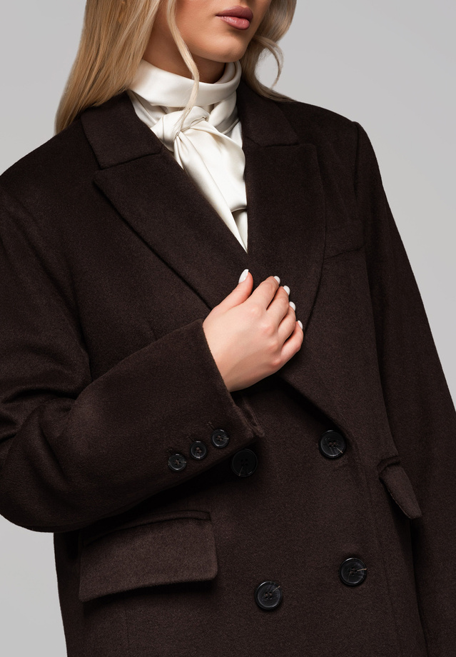 Women's long wool coat LARICA OW-COLC-0100 v2 - brown