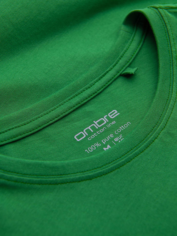 BASIC men's classic cotton T-shirt - green V20 OM-TSBS-0146