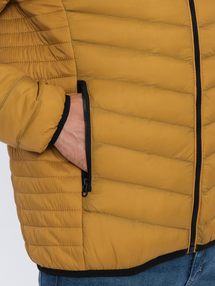 Men's quilted jacket - mustard V3 C528