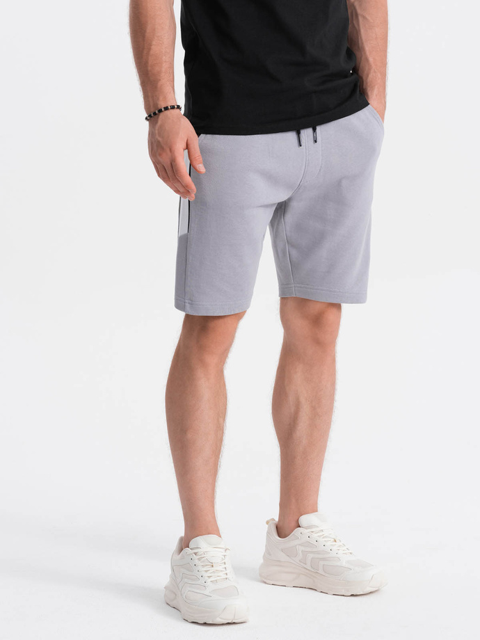 Men's sweat shorts with leopard stripes - gray V9 W359