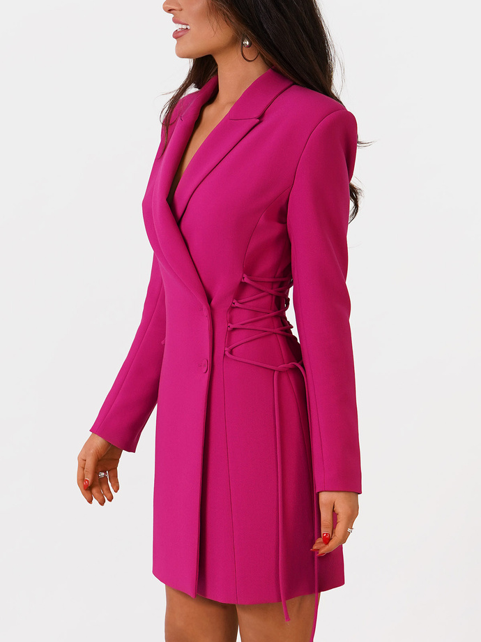 Women's mini dress with v-neck and wide straps IMANY DLR208 - fuchsia