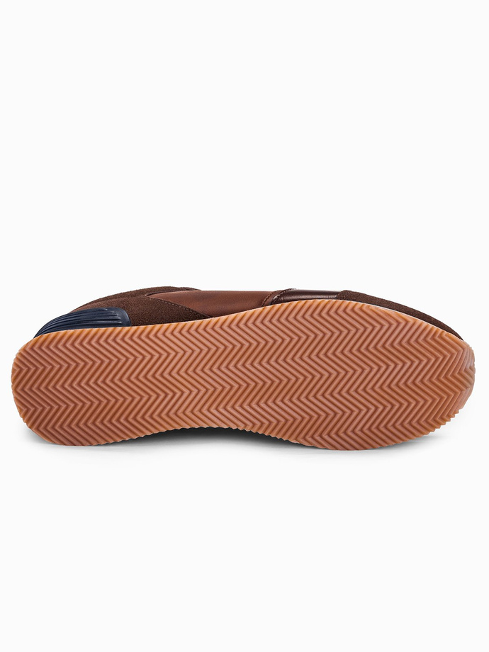 Buty męskie sneakersy - brązowe V1 T332