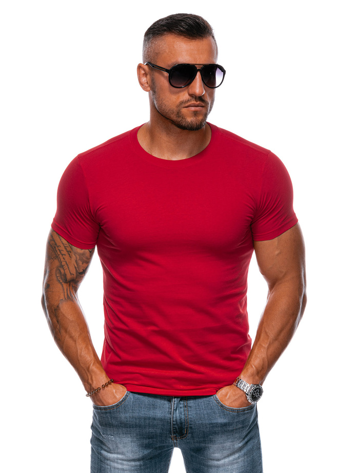 T-shirt męski basic EM-TSBS-0100 - czerwony