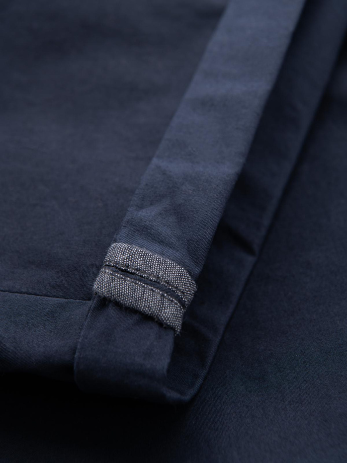 Męskie klasyczne szorty chino z podwiniętą nogawką - granatowe V10 OM-SRCS-0197