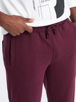 Men's BASIC cotton jogger sweatpants - maroon V3 OM-PABS-0174