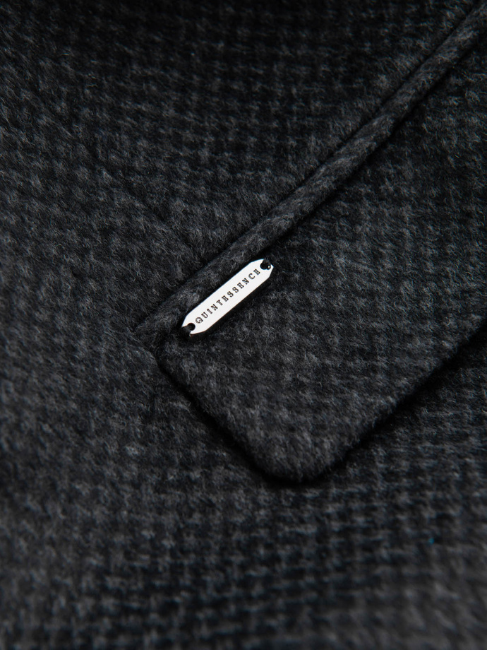 Unbuttoned men's wool blend coat - graphite V2 OM-COWC-0121