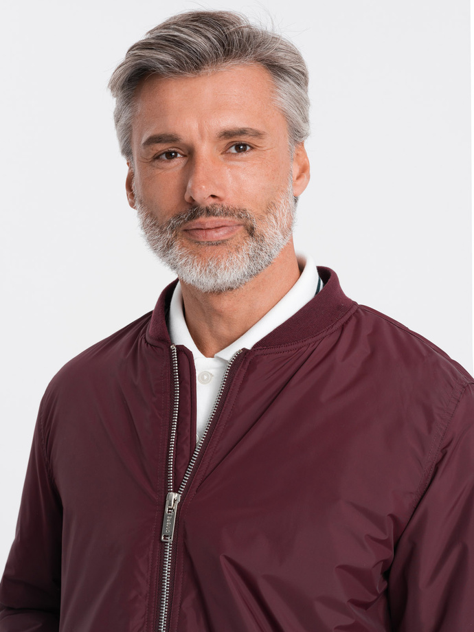 Men's bomber jacket - maroon V15 C538