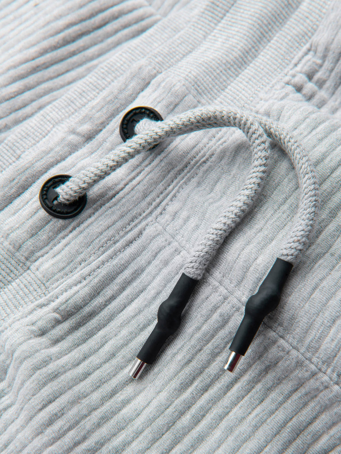 Men's short ottoman knit sweat shorts - gray V2 OM-SRSK-0150