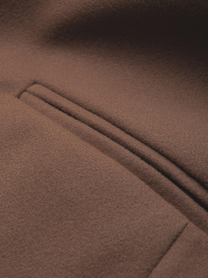 Marynarka męska casual z ozdobnymi guzikami na mankietach - jasnybrąz V2 OM-BLZB-0118