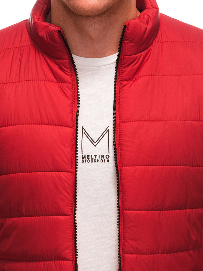 Men's mid-season quilted jacket C526 - red