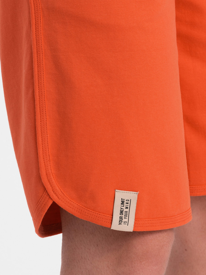 Men's rounded leg sweat shorts - orange V5 OM-SRSK-0105