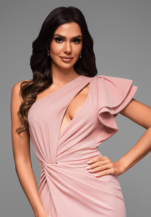 Evening dress LA-OM-DLR056 - powder-pink