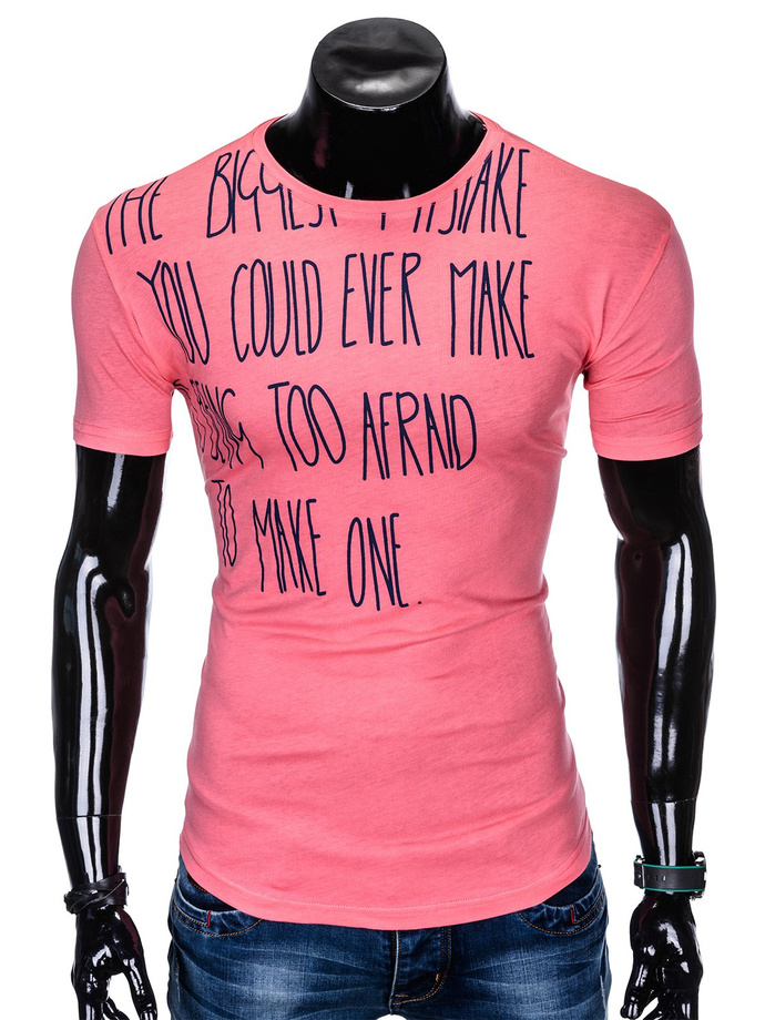 Men's printed t-shirt S1001 - pink