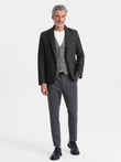 Stylish men's jacquard blazer with delicate stripes - graphite V1 OM-BLZB-0113