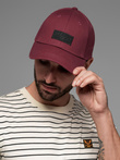 Men's baseball cap with visor and rectangular patch - maroon V8 OM-ACCS-0104 