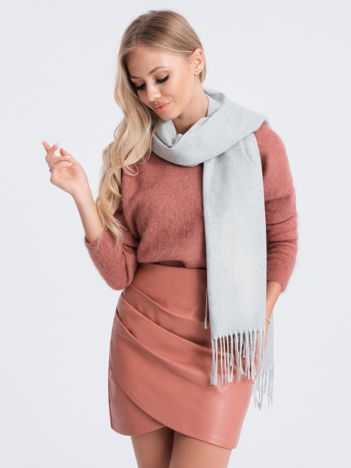 Women's scarf ALR061 - light grey