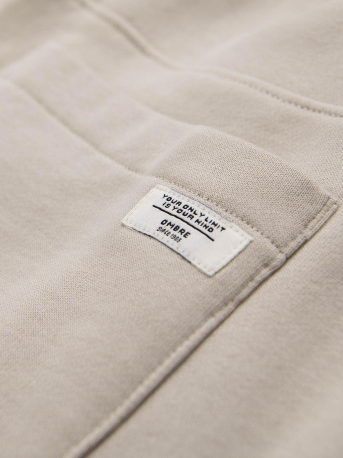 Men's jogger sweatpants - light beige V1 OM-PABS-0173