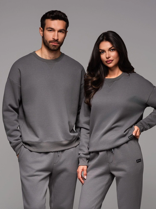 Unisex classic sweatshirt with round neckline - grey V18 OU-SNBC-0104